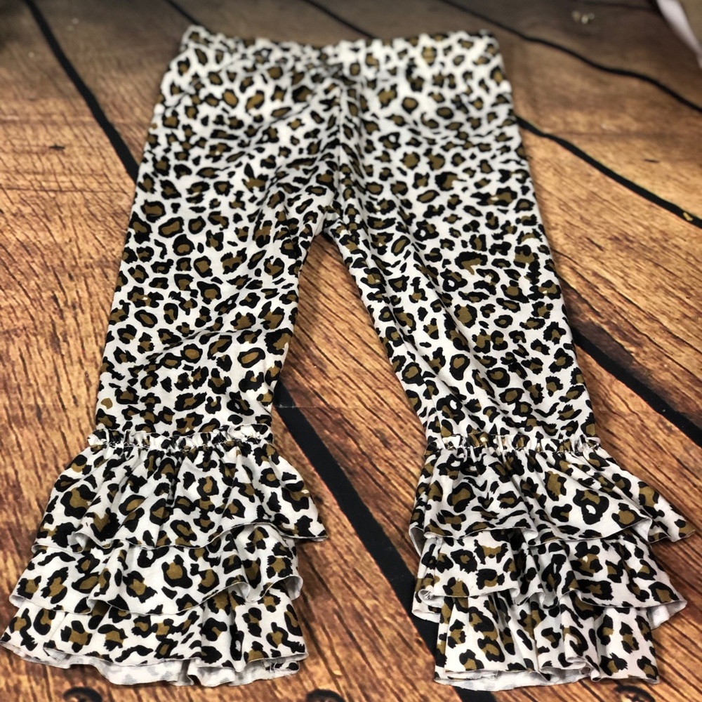 Cheetah print Girls ruffled pants 3 sizes NIP☘️💰